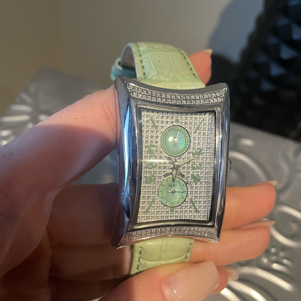 Techno Com by Kc diamond watch - emerald colour